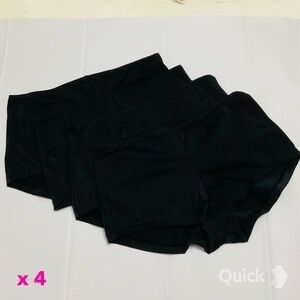 New 4 pcs Black Microfiber Nylon Boyshorts Panties
